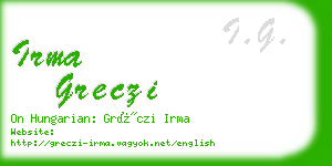 irma greczi business card